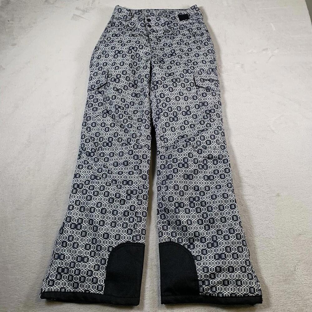 Arctix Ski Snow Pants Womens Size XS Gray Black‎ Honeybee Comb 5K Adjustable